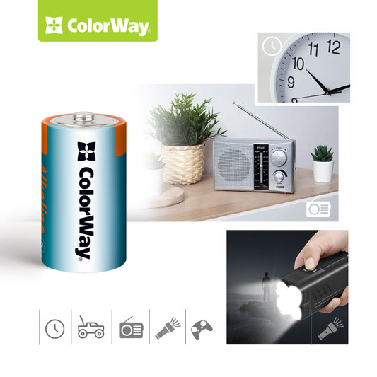 Batterien ColorWay Alkaline Power D-LR20 (2 Stück)