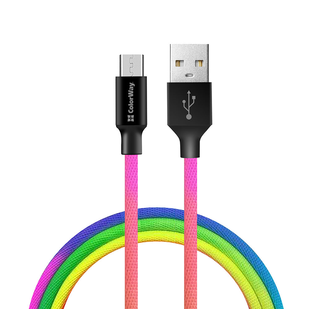 Kabel ColorWay USB - MicroUSB 2,4A 1m mehrfarbig