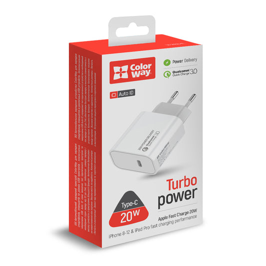 USB-Ladegerät Colorway Power Delivery Port USB Type-C 20W V2 weiß