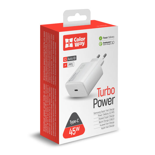 USB-Ladegerät Colorway Power Delivery Port PPS USB Type-C 45W weiß