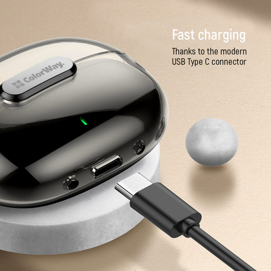 COLORWAY TWS-2 Bluetooth V5.3 Kopfhörer, Kabellos, 20 Stunden Akkulaufzeit mit Ladecase, Touch-Steuerung, Schwarz