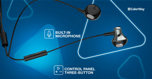 ColorWay In-Ear Kopfhörer WD01, 3,5 mm Klinke, Eingebautes Mikrofon, Kabelsteuerung, Schwarz