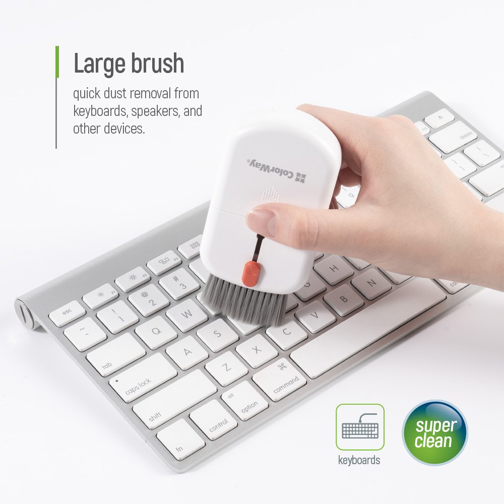 ColorWay 10-in-1 Reinigungsset für Elektronik | Für Kopfhörer, Tastatur, Display & Objektive | Mit Bürsten, Mikrofasertuch, SIM-Tool & Handyhalter