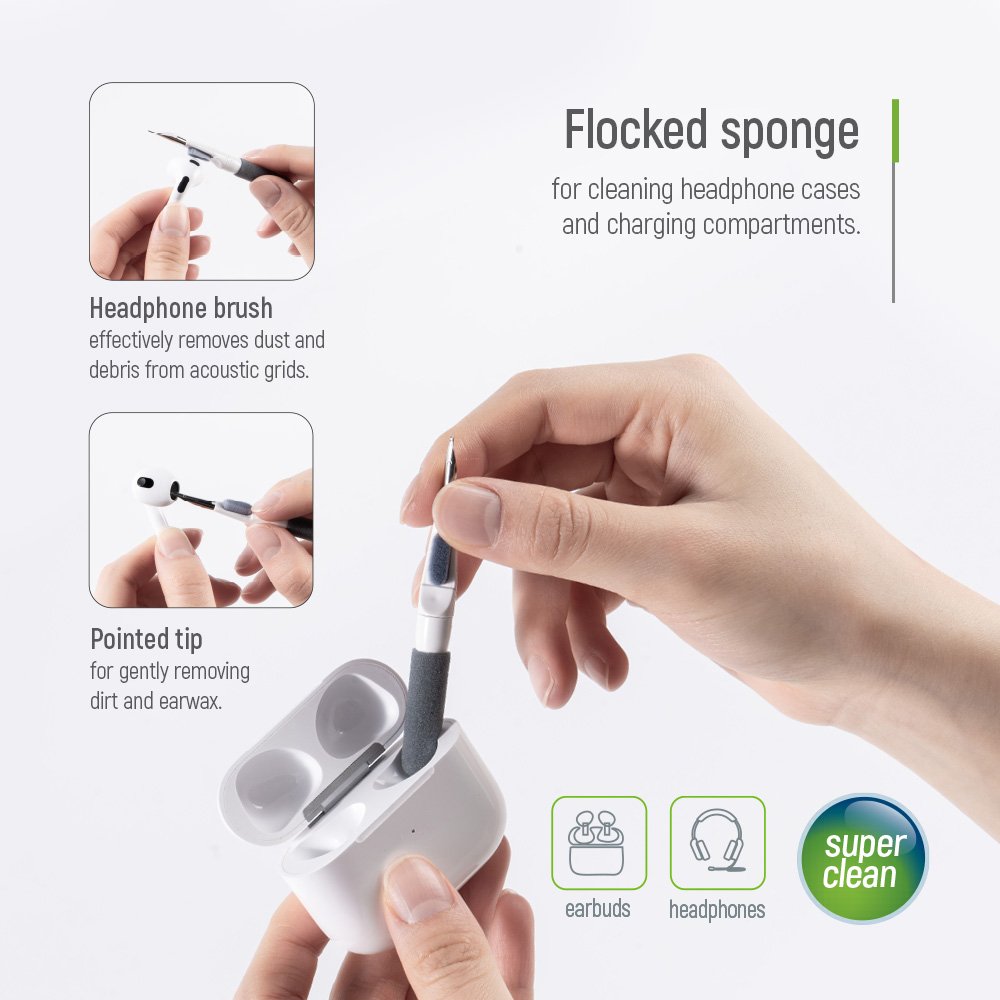 ColorWay 10-in-1 Reinigungsset für Elektronik | Für Kopfhörer, Tastatur, Display & Objektive | Mit Bürsten, Mikrofasertuch, SIM-Tool & Handyhalter