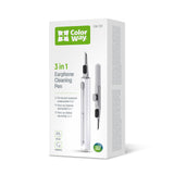 COLORWAY 3-in-1 Kopfhörer-Reinigungsstift, Reinigungswerkzeug mit Bürste, Schwamm und Metallspitze, Weiß