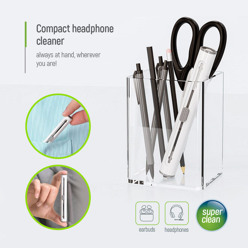 COLORWAY 3-in-1 Kopfhörer-Reinigungsstift, Reinigungswerkzeug mit Bürste, Schwamm und Metallspitze, Weiß