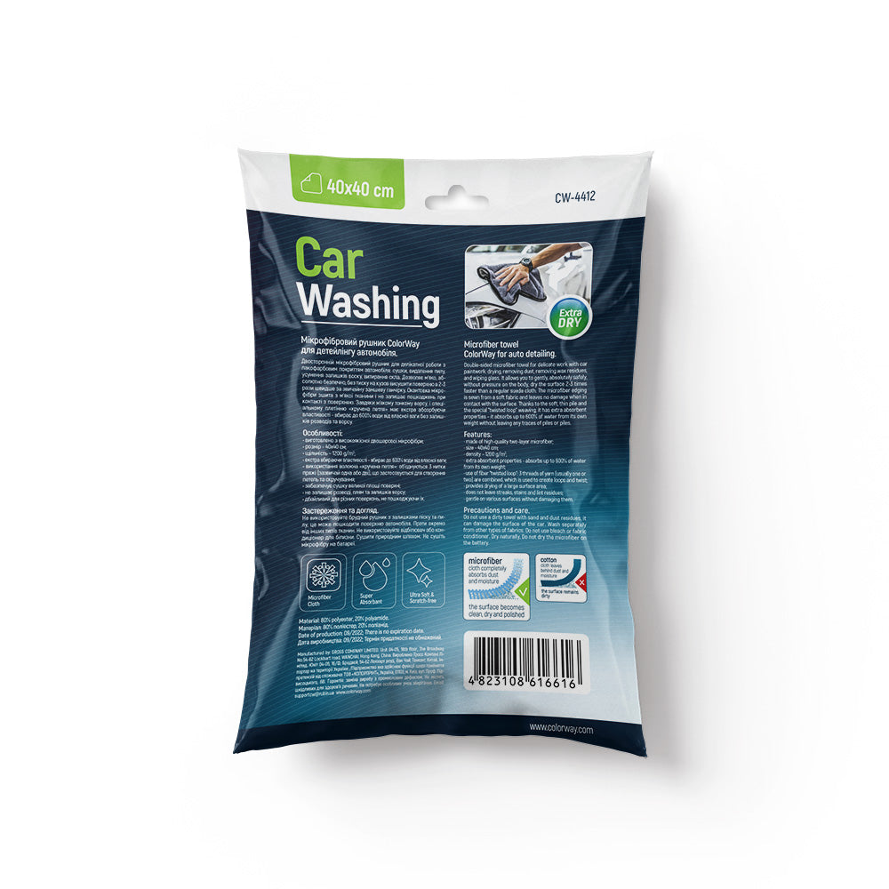 Reiniger ColorWay Mikrofaser Auto Extra Dry 1200gsm 40x40cm CW-4412