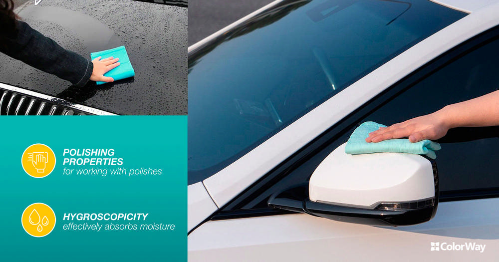 ColorWay Auto-Reinigungstuch mit synthetischem Verschluss in der Tube 66x43cm