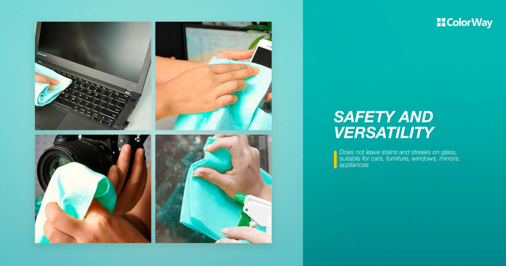 ColorWay Auto-Reinigungstuch mit synthetischem Verschluss in der Tube 66x43cm