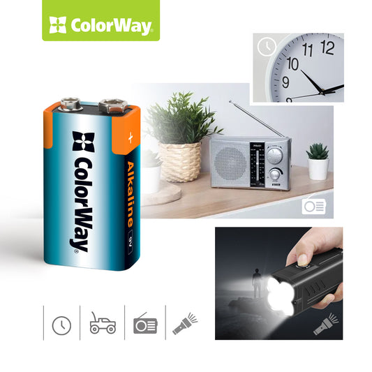Batterien ColorWay Alkaline Power Alkaline 9V-6LR61 (1 Stück)