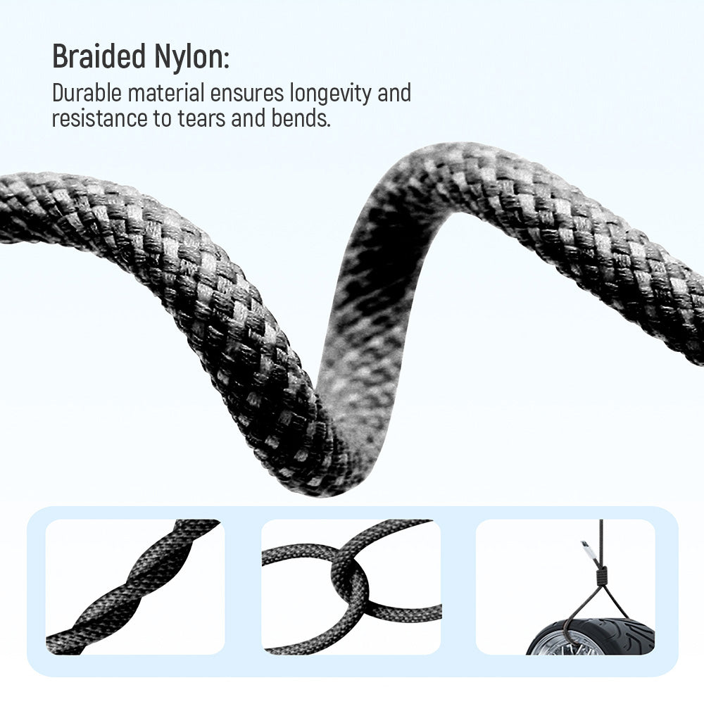 COLORWAY USB-C for Iphone Kabel 1m, 27W Schnellladen – Geflochtenes Cotton, PD Fast Charge, 3A, Laden und Datentransfer