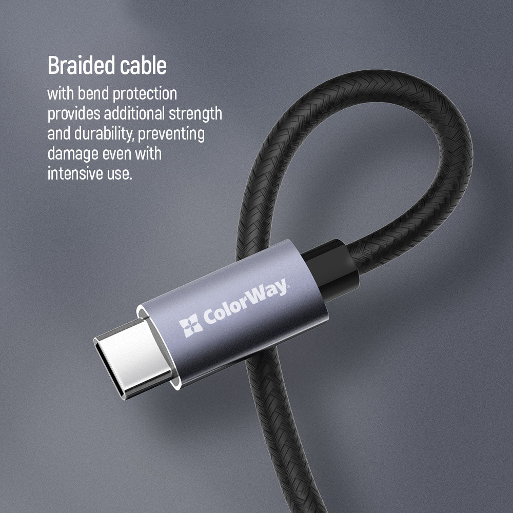 ColorWay USB-C Hub 4-in-1, 3x USB 2.0 und 1x USB 3.0 Anschlüsse, 5 Gbit/s, Aluminium-Dockingstation, Grau