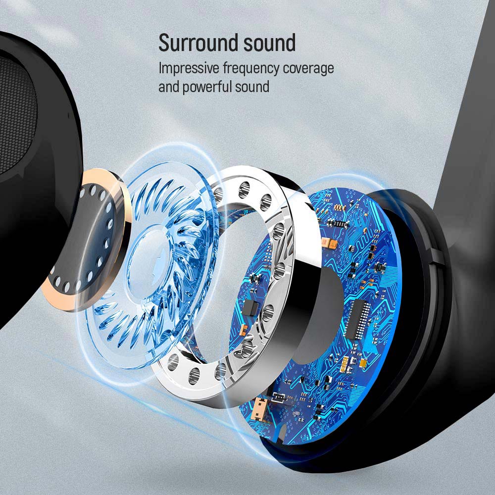 COLORWAY TWS-2 Bluetooth V5.3 Kopfhörer, Kabellos, 20 Stunden Akkulaufzeit mit Ladecase, Touch-Steuerung, Schwarz