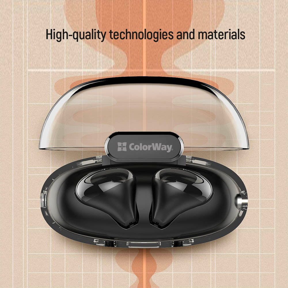 COLORWAY TWS-2 Bluetooth V5.3 Kopfhörer, Kabellos, 20 Stunden Akkulaufzeit mit Ladecase, Touch-Steuerung, Schwarz