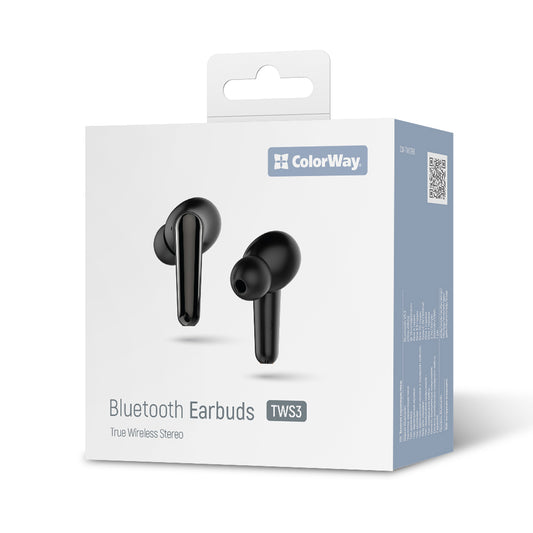 ColorWay TWS-3 Kabellose Bluetooth 5.3 In-Ear Kopfhörer – Schwarz | 20 Std. Spielzeit, Touch-Steuerung, IPX4