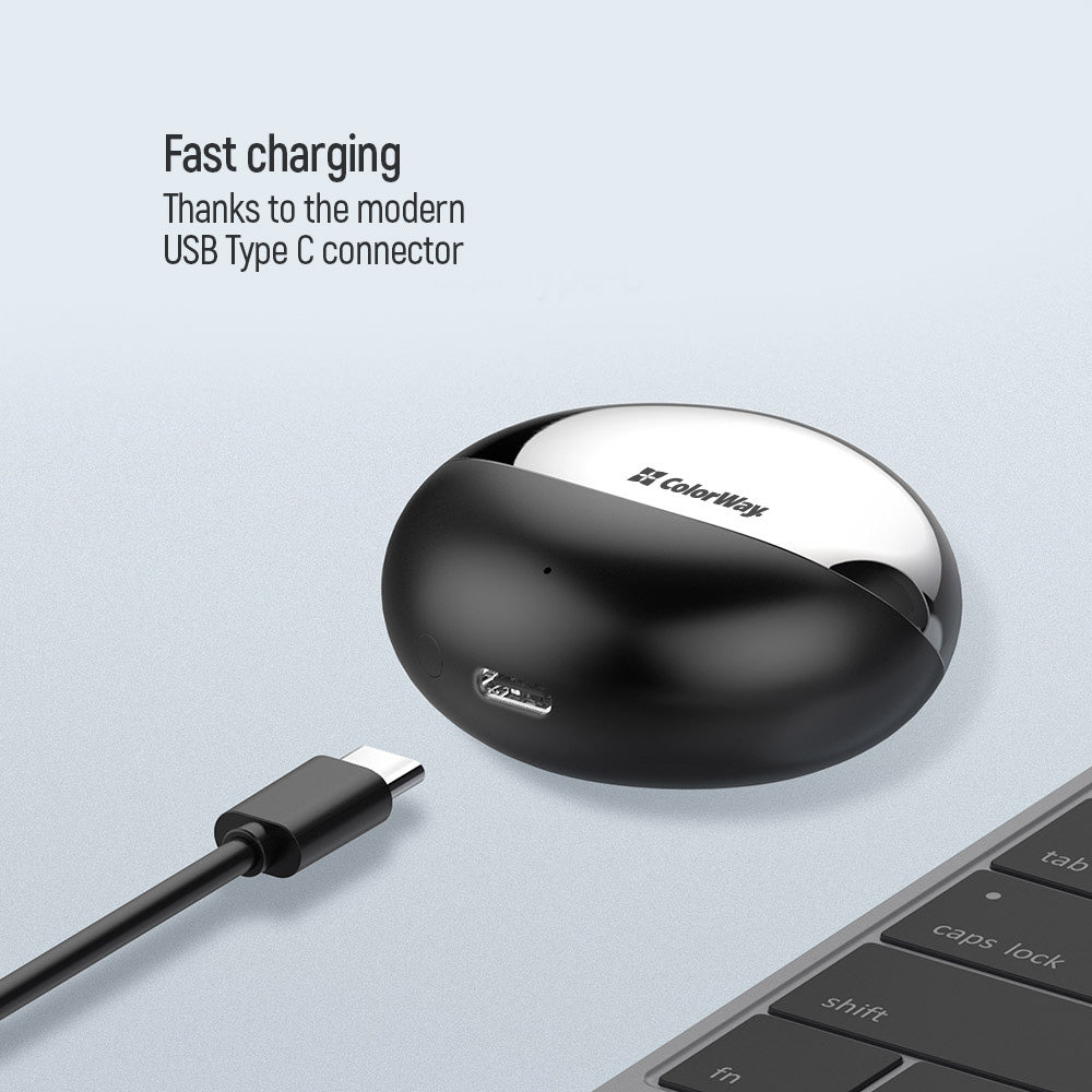 ColorWay TWS-3 Kabellose Bluetooth 5.3 In-Ear Kopfhörer – Schwarz | 20 Std. Spielzeit, Touch-Steuerung, IPX4