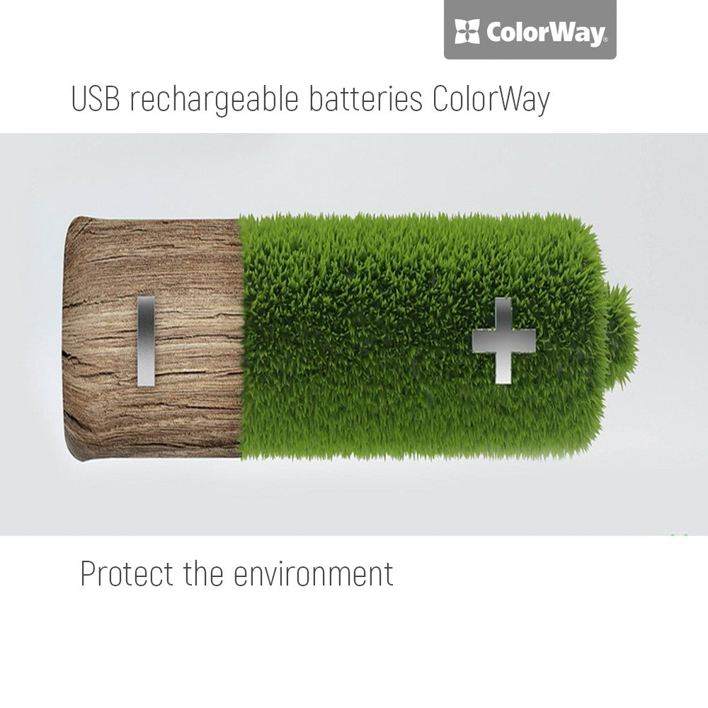 Wiederaufladbare Batterie ColorWay AA USB 1200 mAh 1,5V (2 Stk.) CW-UBAA-02