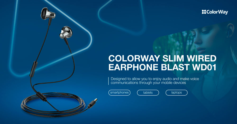 ColorWay In-Ear Kopfhörer WD01, 3,5 mm Klinke, Eingebautes Mikrofon, Kabelsteuerung, Schwarz