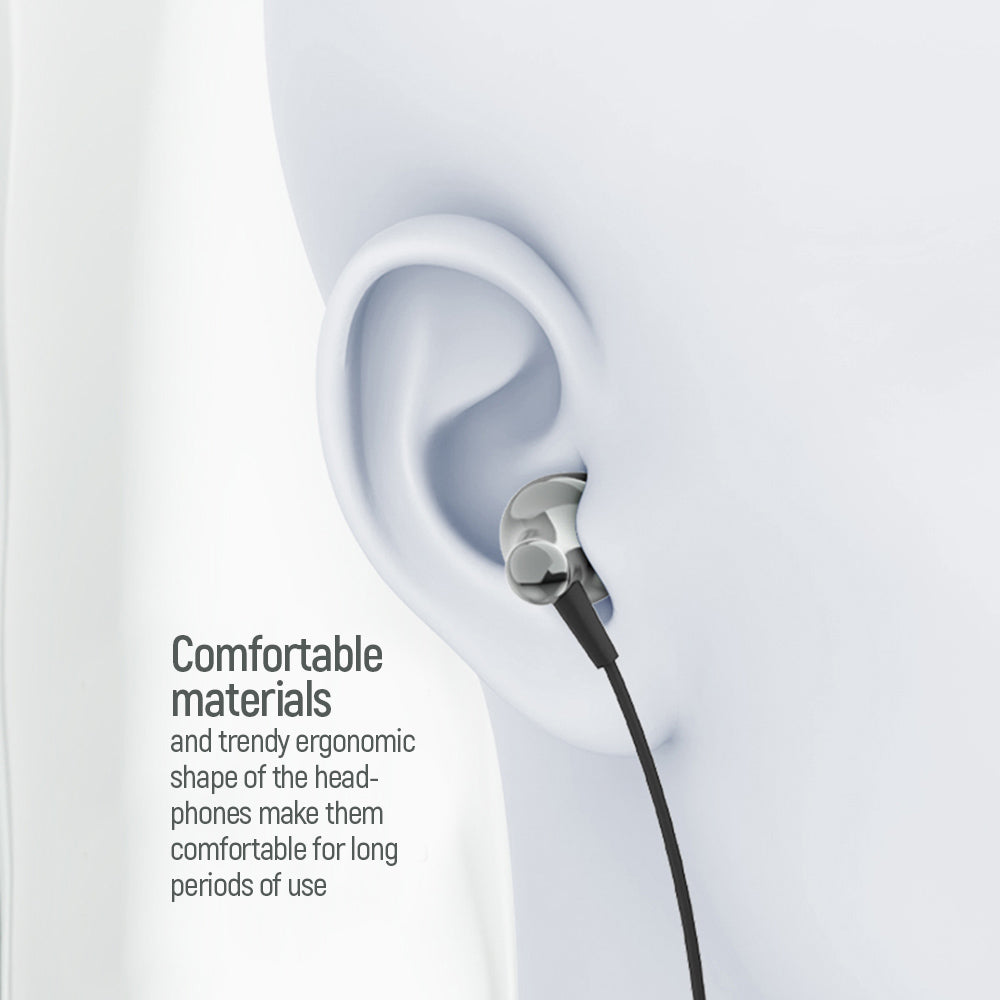 ColorWay In-Ear Kopfhörer WD01, 3,5 mm Klinke, Eingebautes Mikrofon, Kabelsteuerung, Schwarz