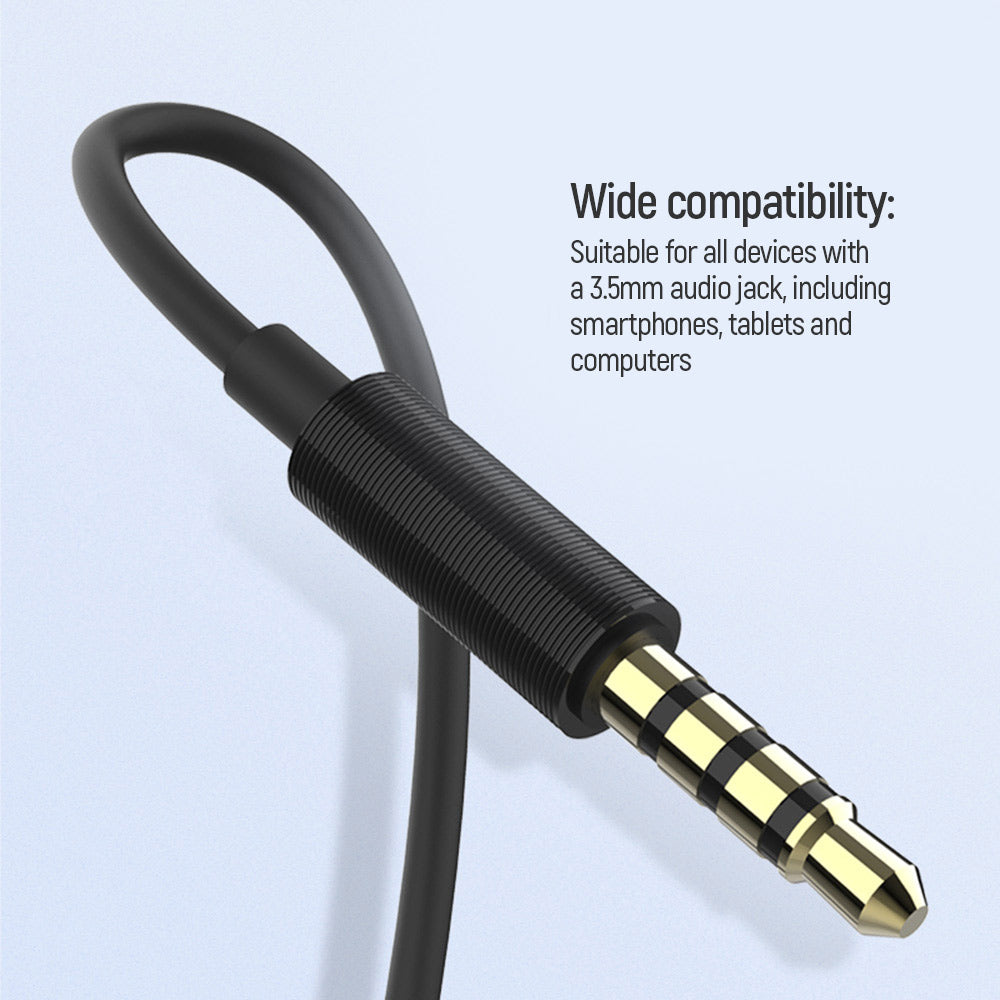 ColorWay In-Ear Kopfhörer WD01, 3,5 mm Klinke, Eingebautes Mikrofon, Kabelsteuerung, Schwarz