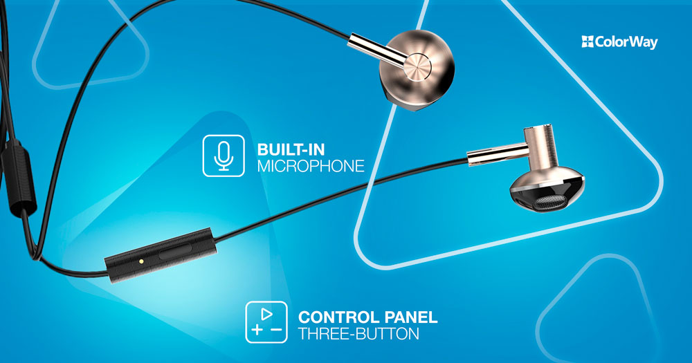 COLORWAY In-Ear Kopfhörer WD02, 3,5 mm Klinke, Eingebautes Mikrofon, Kabelsteuerung, Schwarz