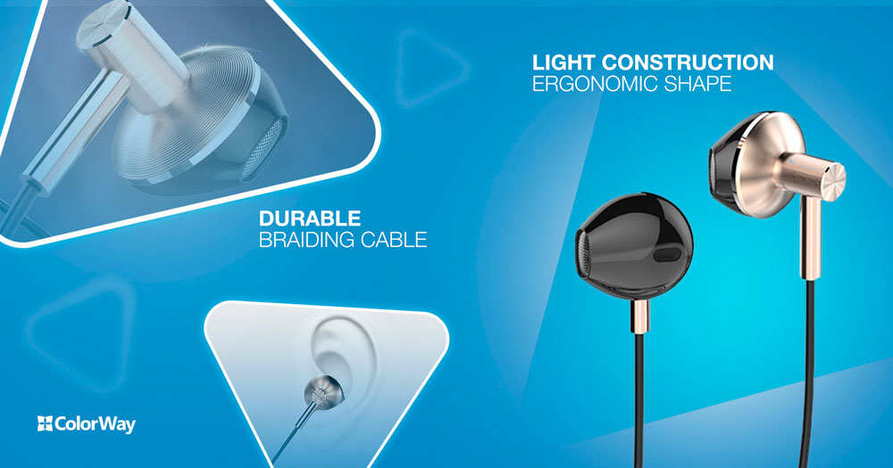 COLORWAY In-Ear Kopfhörer WD02, 3,5 mm Klinke, Eingebautes Mikrofon, Kabelsteuerung, Schwarz