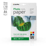 Fotopapier ColorWay beidseitig hochglänzend  glossy 155g/m², A4, 50 Blatt