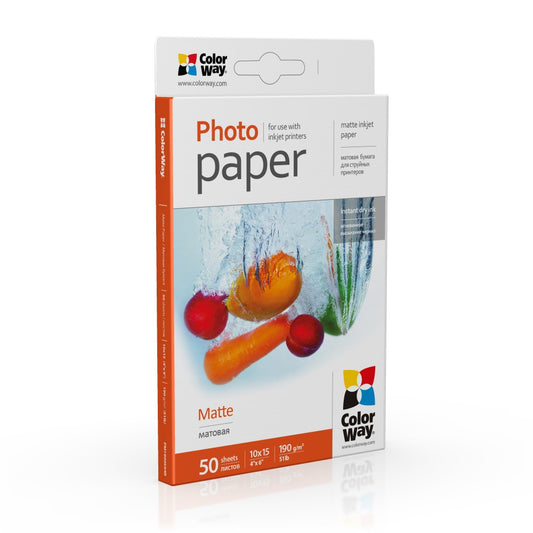 ColorWay Fotopapier matt 190g/m², 10x15, 50 Blatt