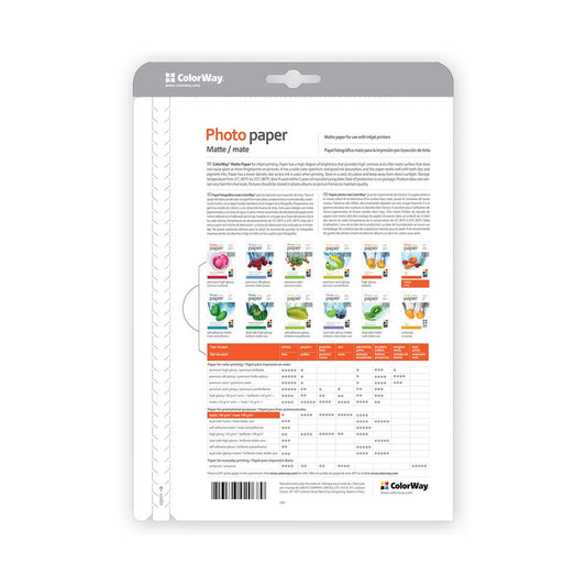 ColorWay Mattes Fotopapier, 50 Blatt, A4, 190 g/m²