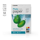 Fotopapier ColorWay matt selbstklebend 120g/m², A4, 50 Blatt