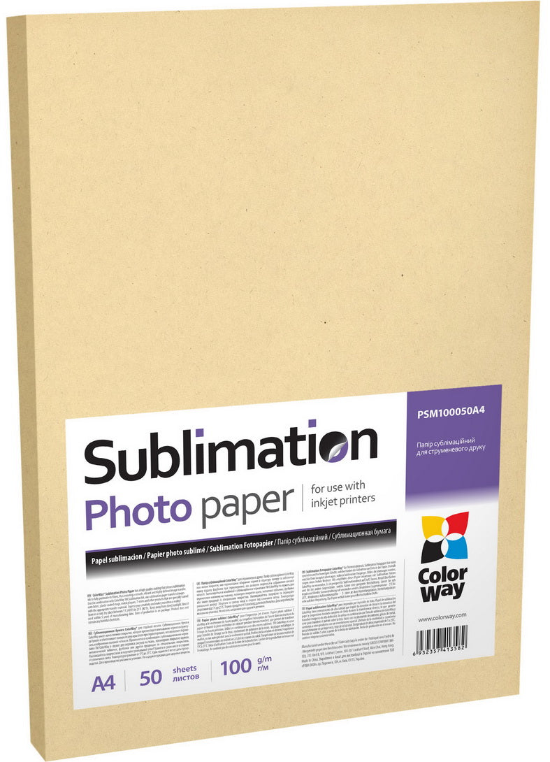 ColorWay Fotopapier Sublimation 100g/m², A4, 50 Blatt.