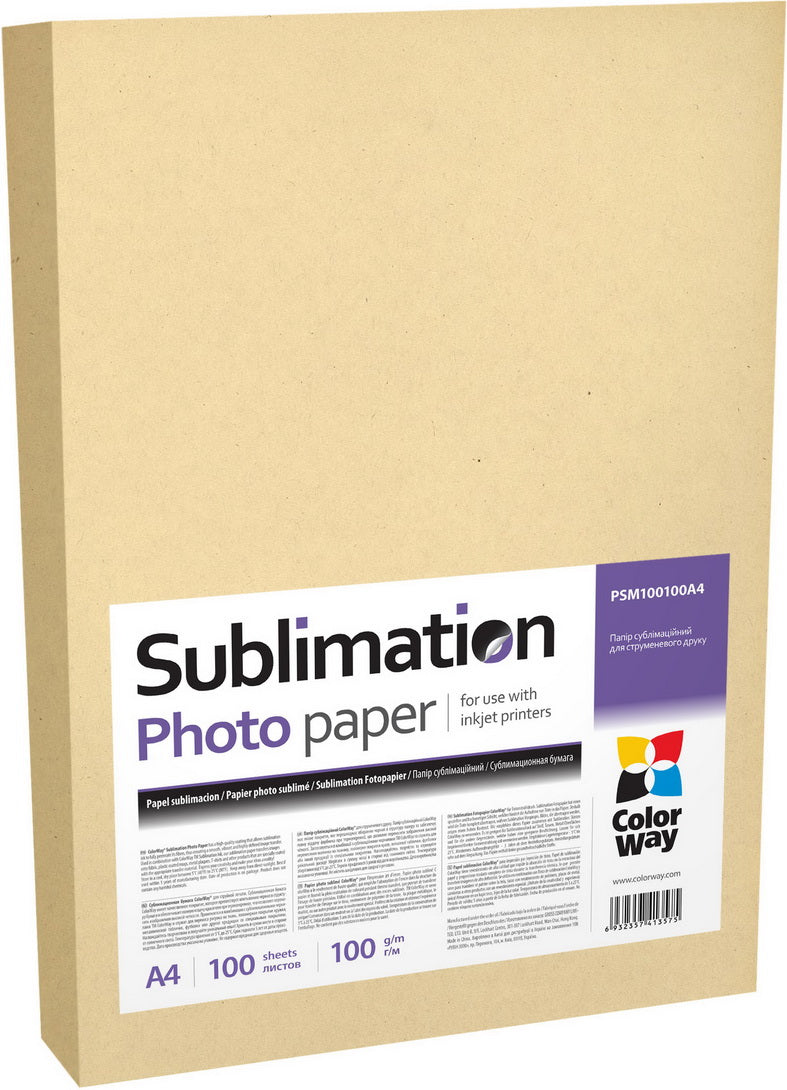 ColorWay Fotopapier Sublimation 100g/m², A4, 100 Blatt.
